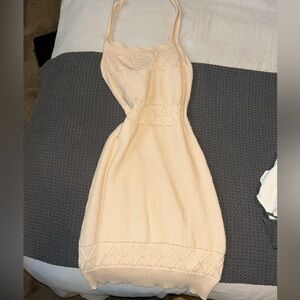 Hello Molly - Cream Knit Halter Dress